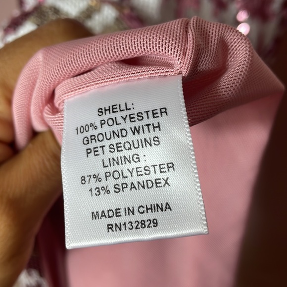 X by NBD Sequin Midi Dress M Pink and Ivory - Picture 6 of 6